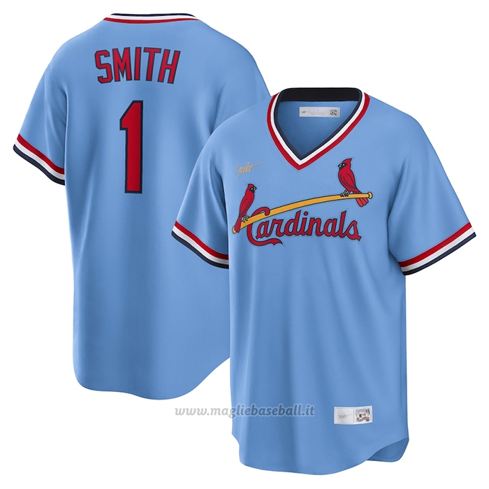 Maglia Baseball Uomo St. Louis Cardinals Ozzie Smith Road Cooperstown Collection Blu